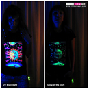 "Magic Sunmoon" UV-Blacklight & Glow-In-The-Dark Womens T-shirt